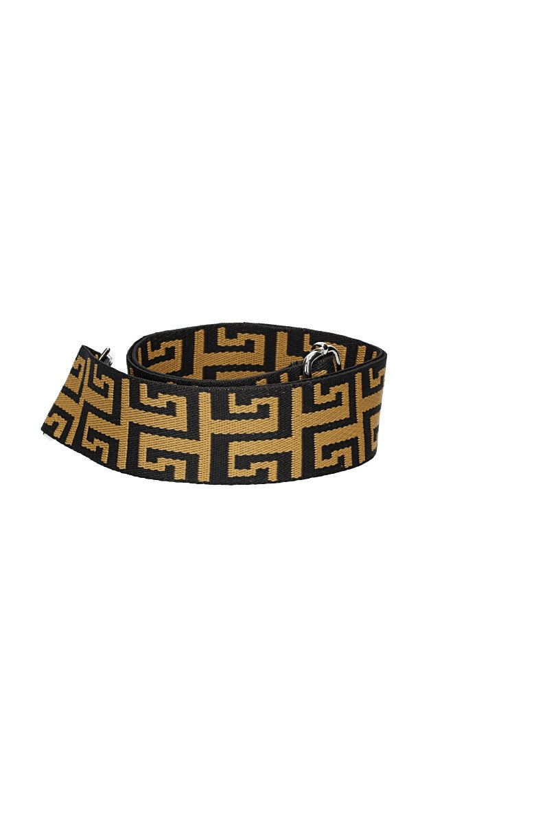 Taschenriemen | Wechselriemen mit Karabiner in Schwarz|Gold - leder-accessoires.com