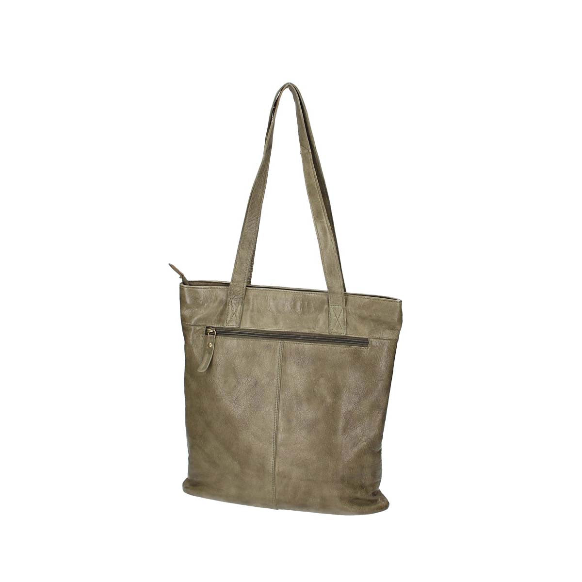 Ledershopper in Grün|Oliv mit verschiedenen Mustern aus Leder - leder-accessoires.com