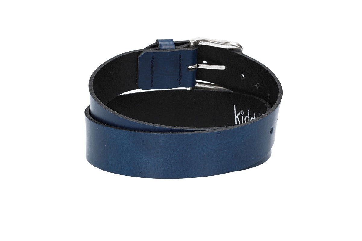 Ledergürtel Kids 30mm in Blau|Marine mit Dornschließe in Silber - leder-accessoires.com