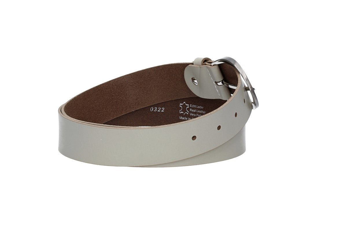 Damengürtel 35mm in Creme|Beige mit Dornschließe in Hufeisenform - leder-accessoires.com