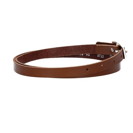 Damen-|Taillengürtel 15mm in Cognac mit Vollschließe in Silber - leder-accessoires.com