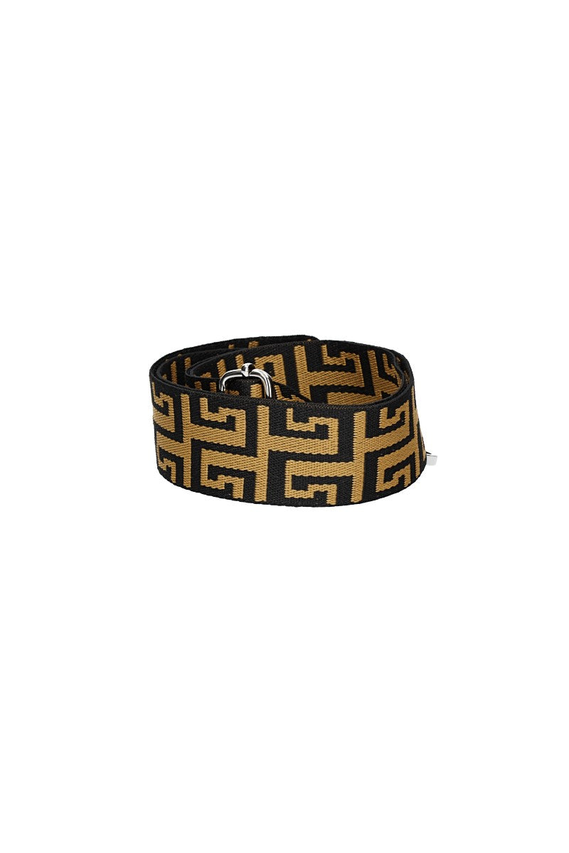 Taschenriemen | Wechselriemen mit Karabiner in Schwarz|Gold - leder-accessoires.com