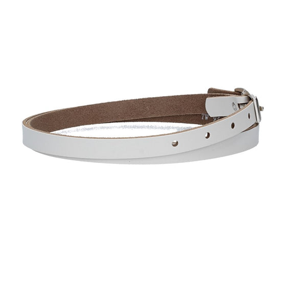 Damen-|Taillengürtel 15mm in Weiß mit Vollschließe in Silber - leder-accessoires.com
