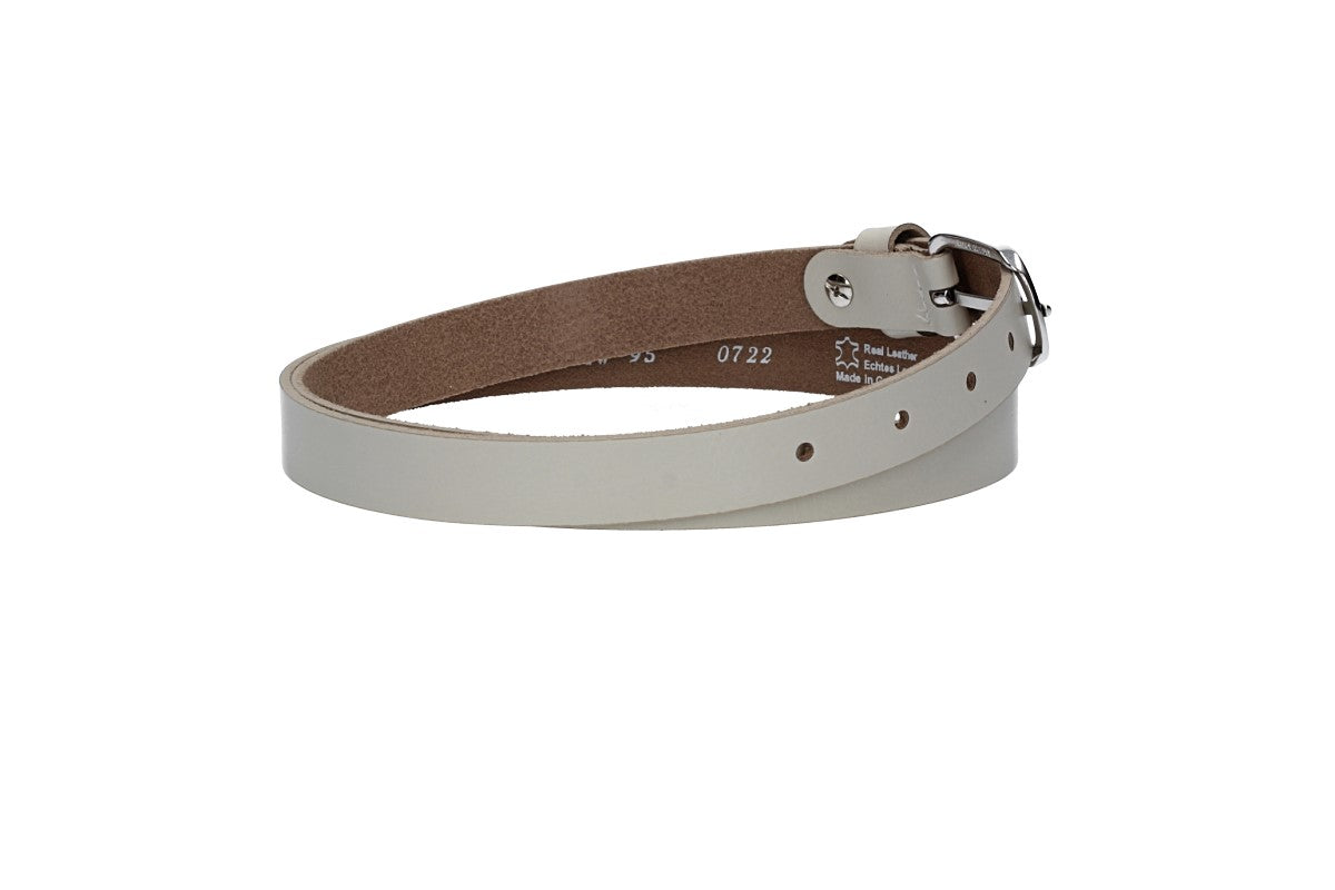 Damen-|Taillengürtel 20mm in Creme|Beige mit Dornschließe in Glanz - leder-accessoires.com