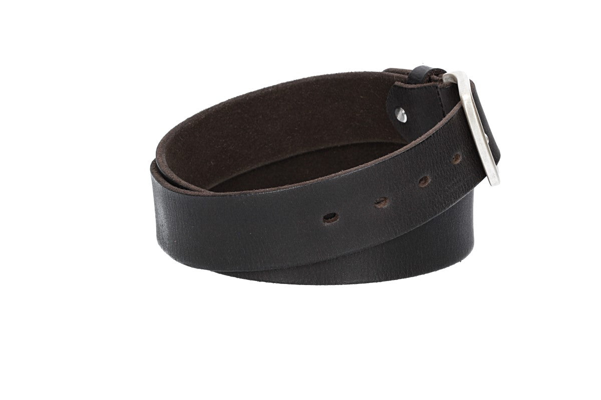 Ledergürtel Schwarz 40mm mit Dornschließe in Silber - leder-accessoires.com