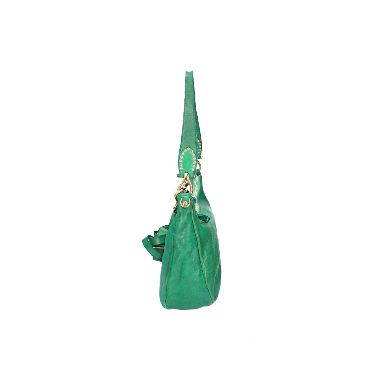 Campomaggi Beuteltasche in Grün aus Leder mit zusätzlichem Riemen - leder-accessoires.com