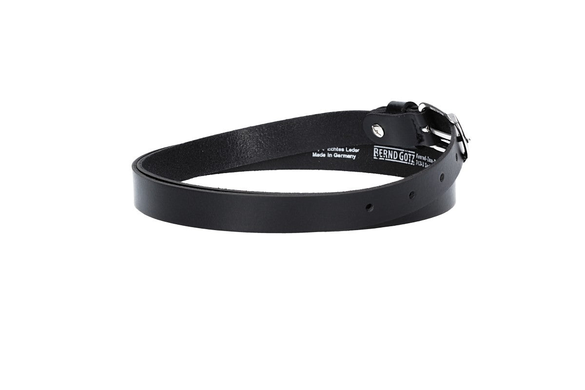Damen-|Taillengürtel 20mm in Schwarz mit Dornschließe in Glanz - leder-accessoires.com