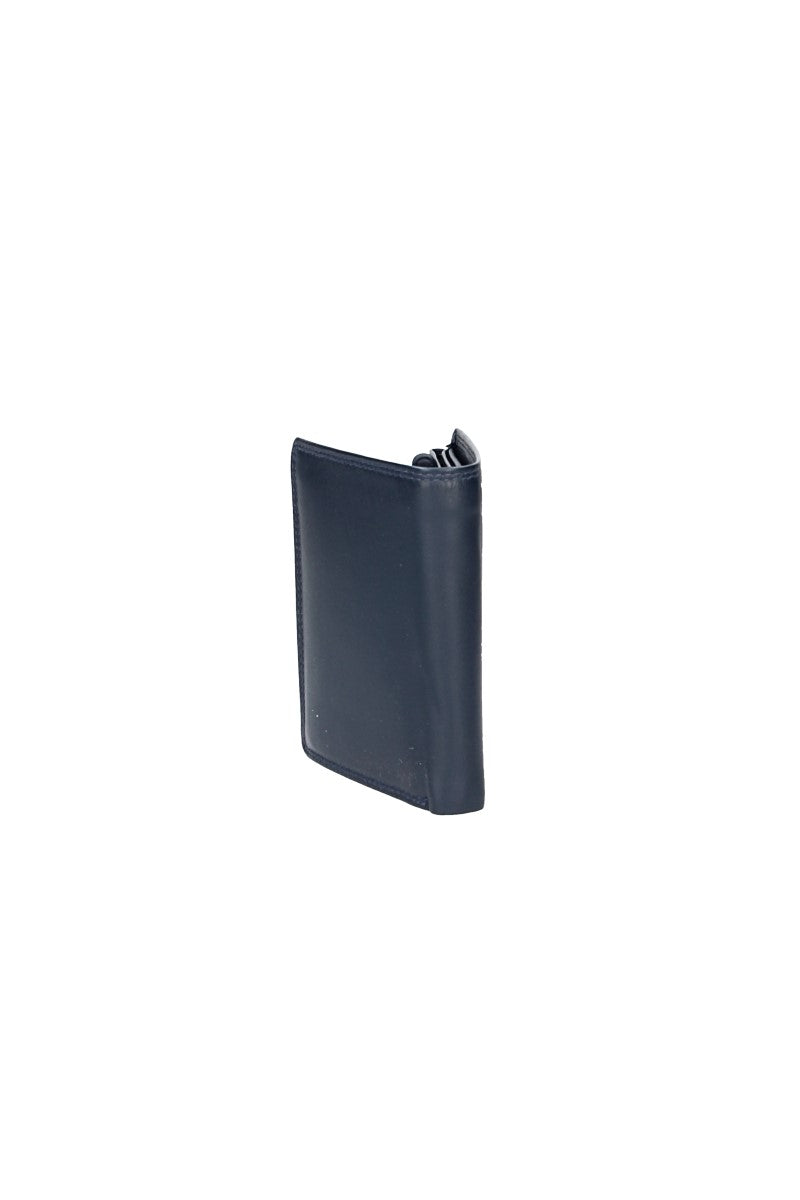 Geldbörse Hochformat in Blau aus Leder - leder-accessoires.com