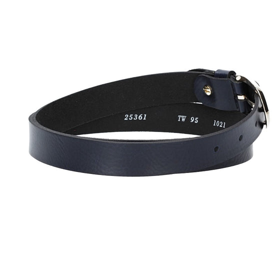 Damengürtel 25mm in Marine|Dunkelblau mit Dornschließe in Lightgold - leder-accessoires.com