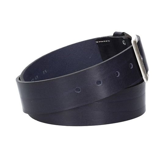 Hochwertiger Ledergürtel 40mm in Blau|Marine mit rustikaler Schließe in Silber - leder-accessoires.com