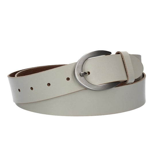 Damengürtel 35mm in Creme|Beige mit Dornschließe in Hufeisenform - leder-accessoires.com