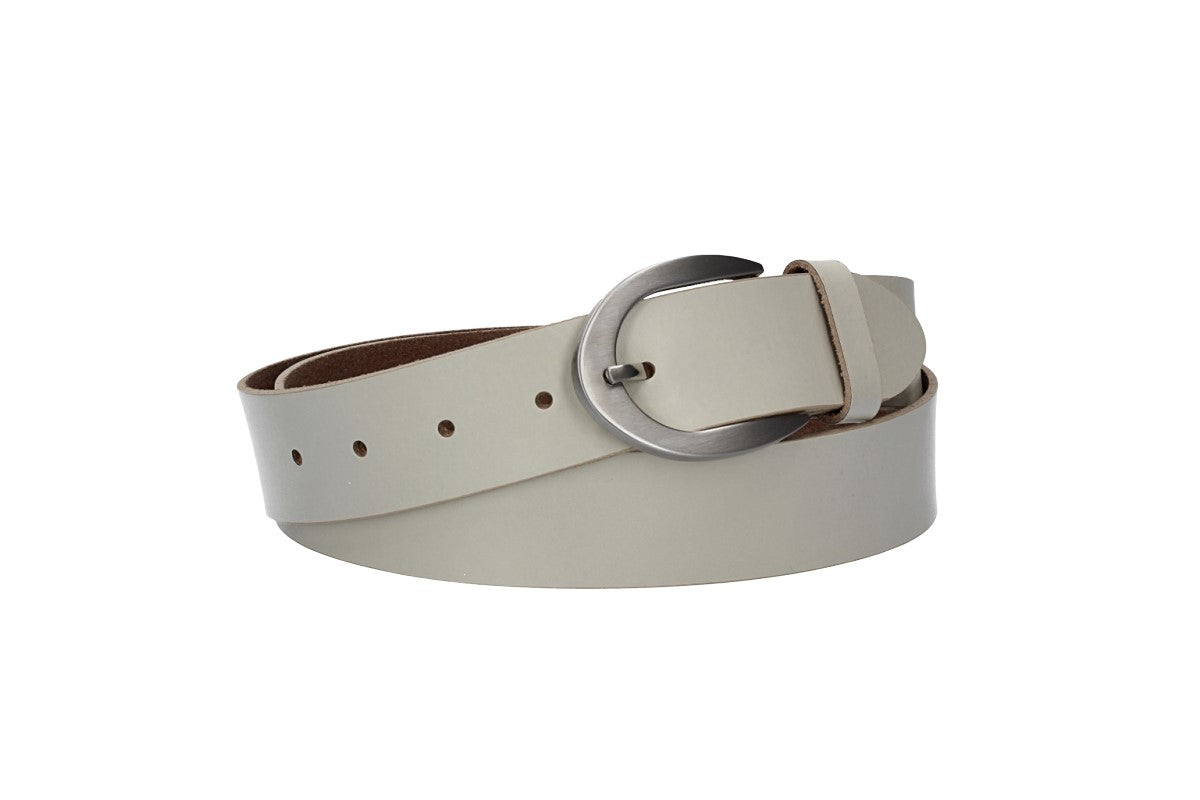 Damengürtel 35mm in Creme|Beige mit Dornschließe in Hufeisenform - leder-accessoires.com