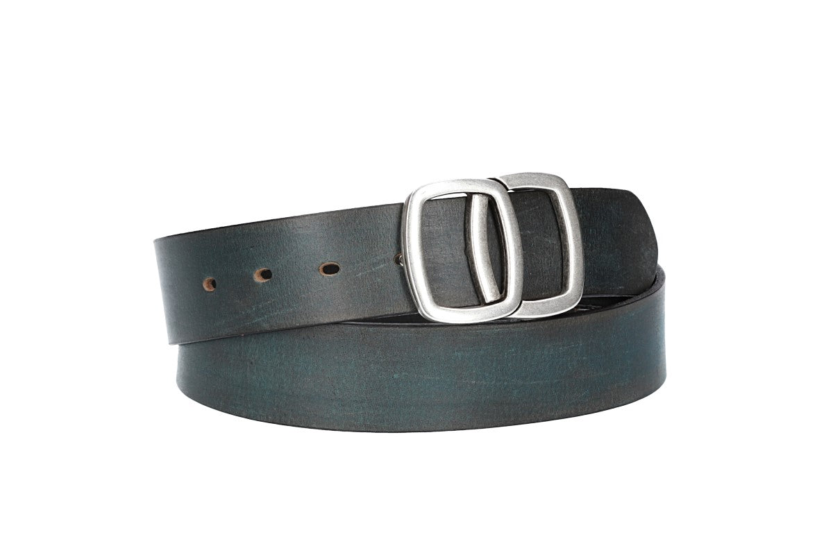 Ledergürtel in Blau | Marine 40mm mit Schmuckschließe Koppel - leder-accessoires.com