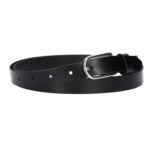 Damen-|Taillengürtel 20mm in Schwarz mit Dornschließe in Glanz - leder-accessoires.com