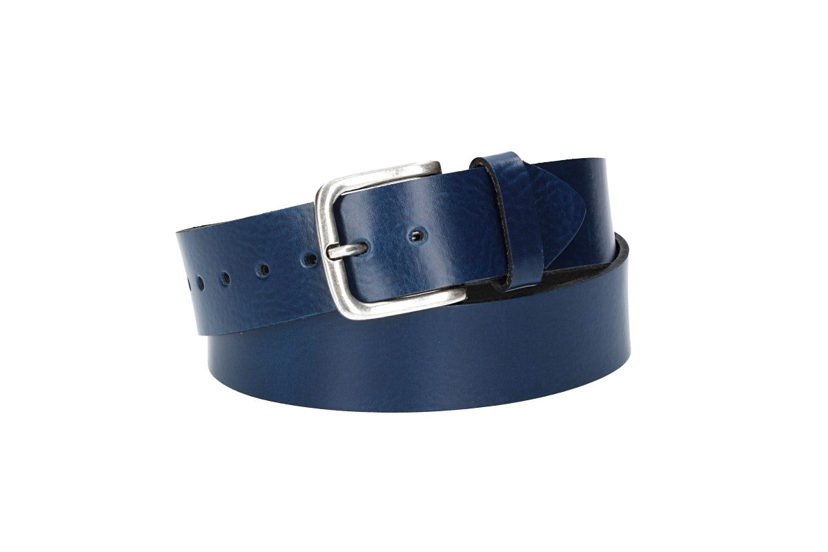 Ledergürtel Kids 30mm in Blau|Marine mit Dornschließe in Silber - leder-accessoires.com