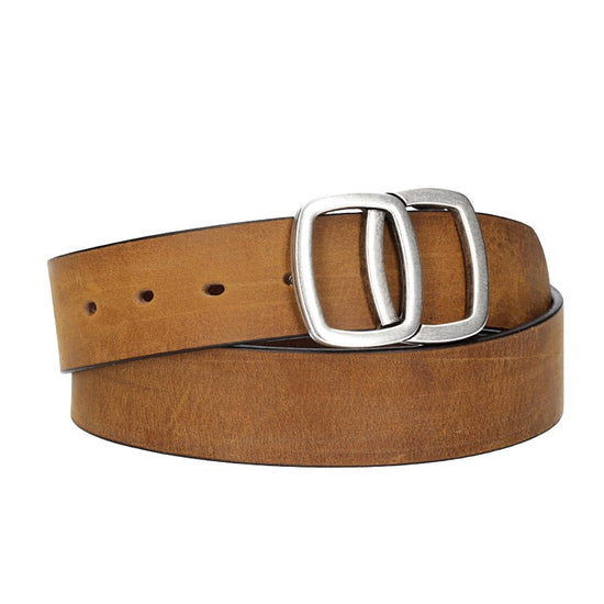 Ledergürtel in Ocker | Senfgelb 40mm mit Schmuckschließe Koppel - leder-accessoires.com