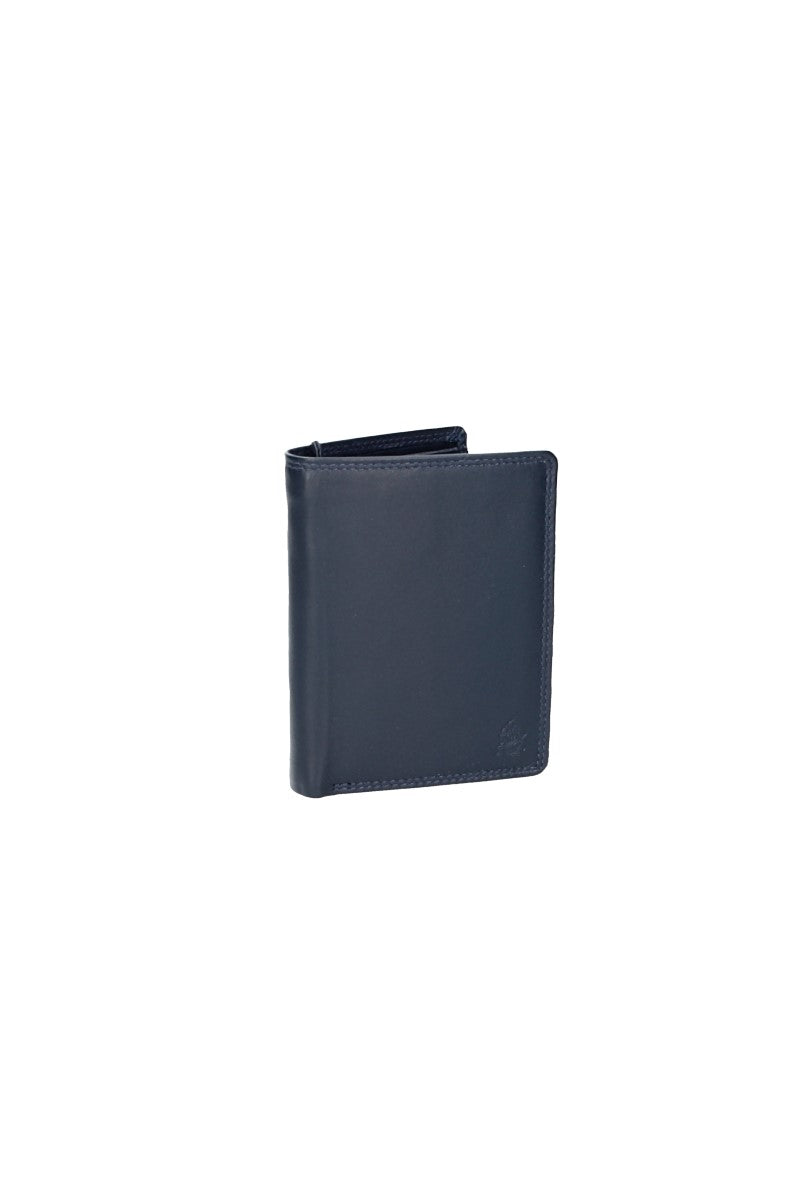 Geldbörse Hochformat in Blau aus Leder - leder-accessoires.com