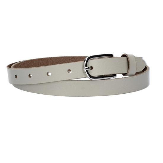 Damen-|Taillengürtel 20mm in Creme|Beige mit Dornschließe in Glanz - leder-accessoires.com