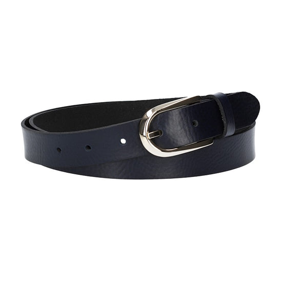 Damengürtel 25mm in Marine|Dunkelblau mit Dornschließe in Lightgold - leder-accessoires.com