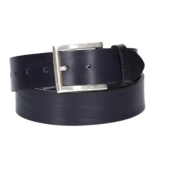 Hochwertiger Ledergürtel 40mm in Blau|Marine mit rustikaler Schließe in Silber - leder-accessoires.com