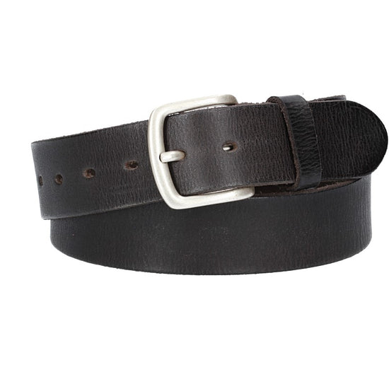 Ledergürtel Schwarz 40mm mit Dornschließe in Silber - leder-accessoires.com