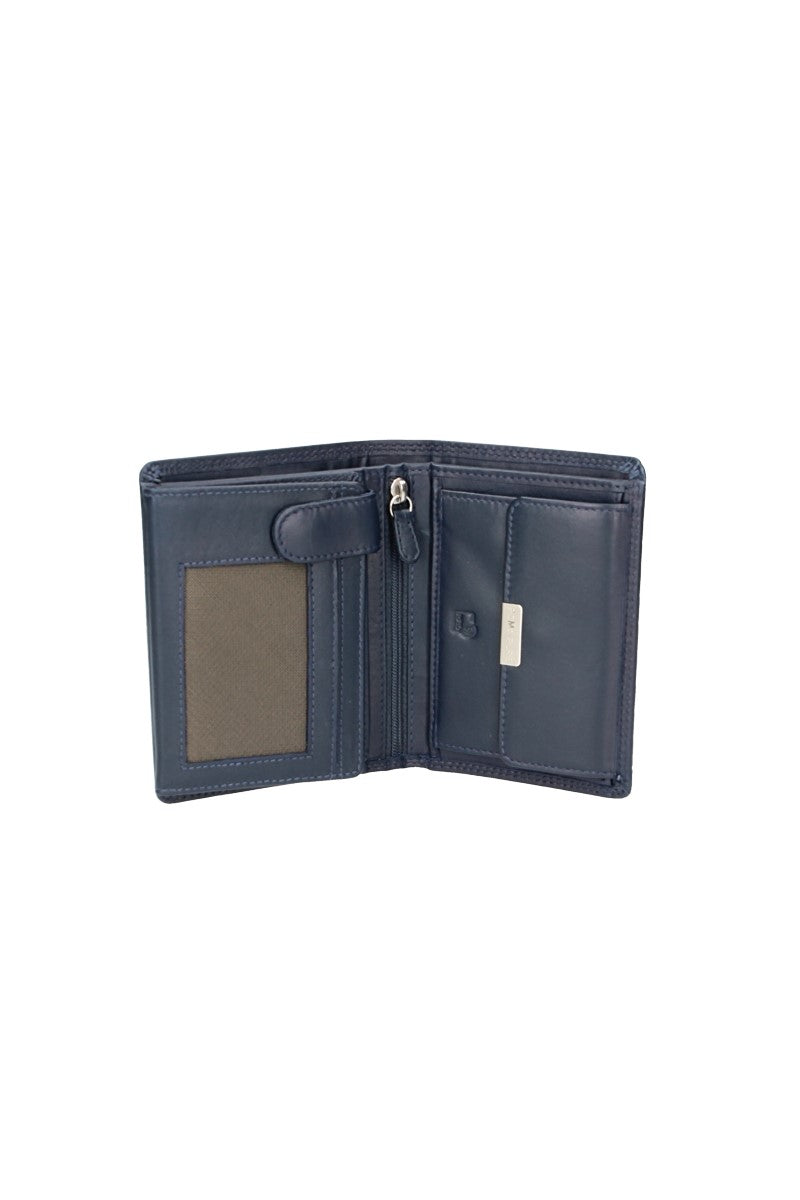 Geldbörse Hochformat in Blau aus Leder - leder-accessoires.com